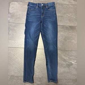 Women’s American Eagle curvy super hi-rise jogging, dark denim, 6 regular